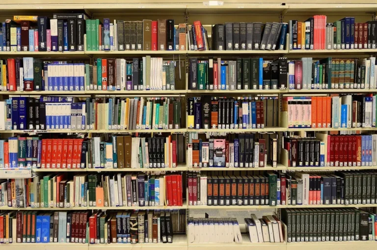 Library shelves full of books